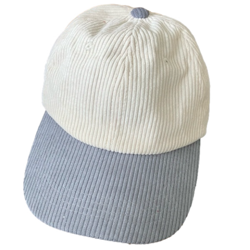 🆕 Unisex gray colorblock corduroy cap hat
